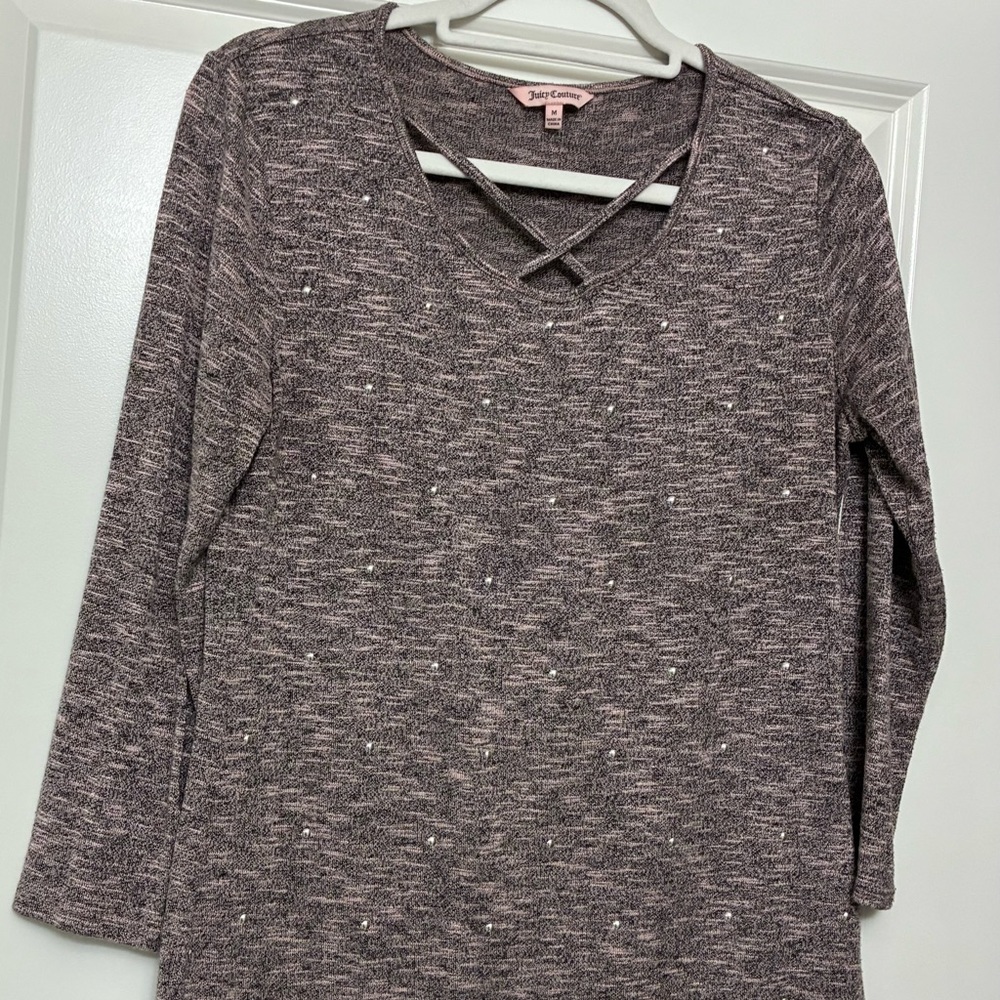 Juicy Couture Pink and Black Knit Top
